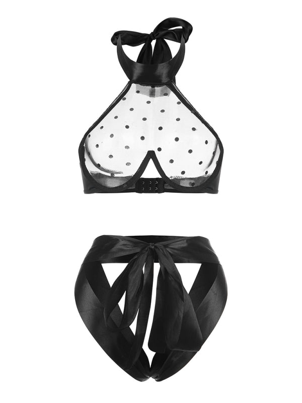 Transparent Sequin Bra Set