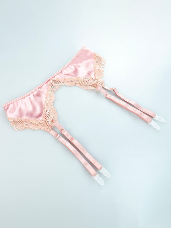 High-End Women’s Intimate 4-Piece Set – Bra, Thong & Garters
