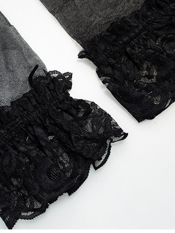 Sexy Roleplay-Inspired Three-Piece Lingerie Set with Garters