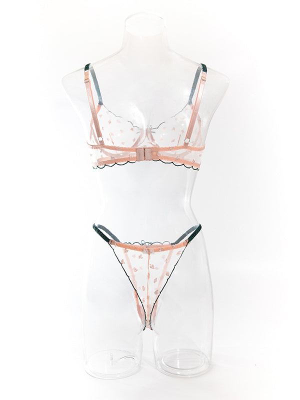 Glamorous & Unique – Sexy Bra Set with Playing Card Lace and Gathered Details