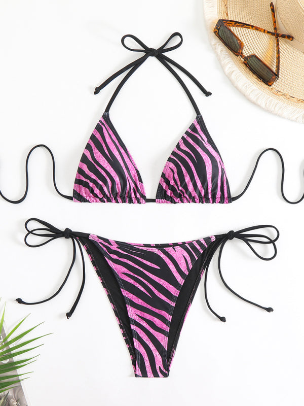 Wild Chic – Zebra Print Halter Bikini