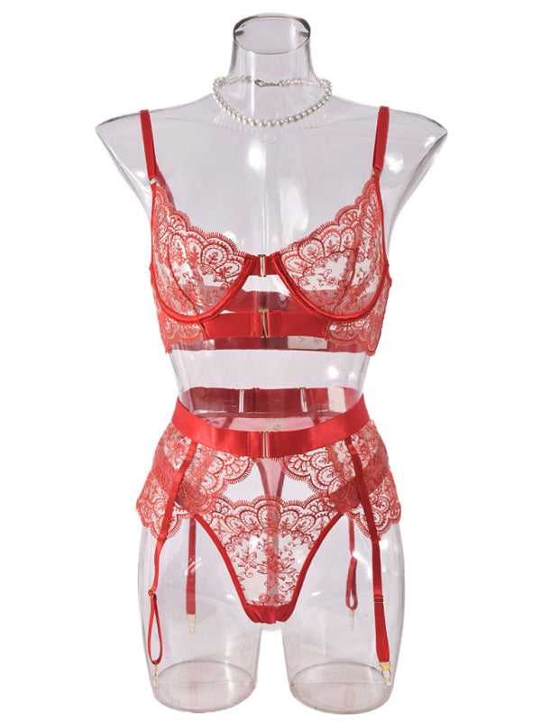 Bold & Beautiful – Transparent Lingerie with Embroidery and Metal Accents