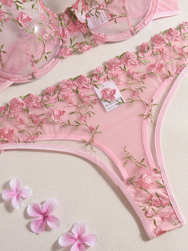 Floral Fantasy – Embroidered Sexy Lingerie Set