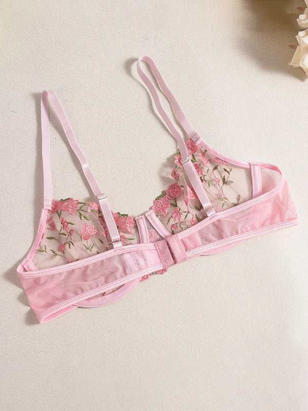 Floral Fantasy – Embroidered Sexy Lingerie Set