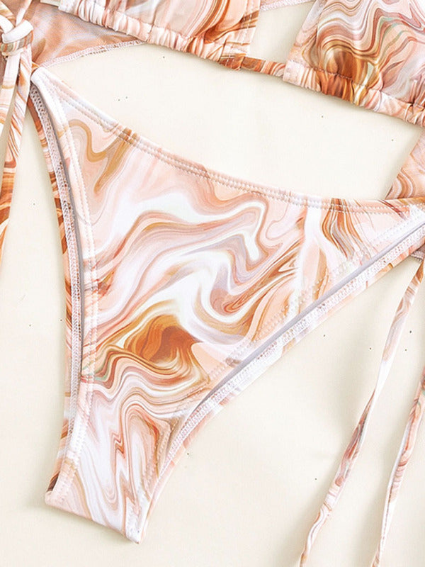 Polka Dot Three-Piece Bikini Set