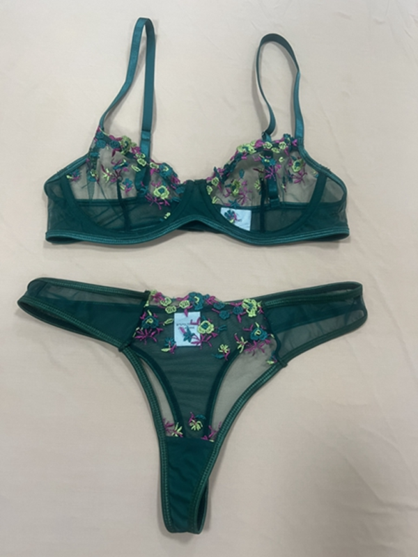 Elegant Sheer Floral Lace Lingerie Set for Women