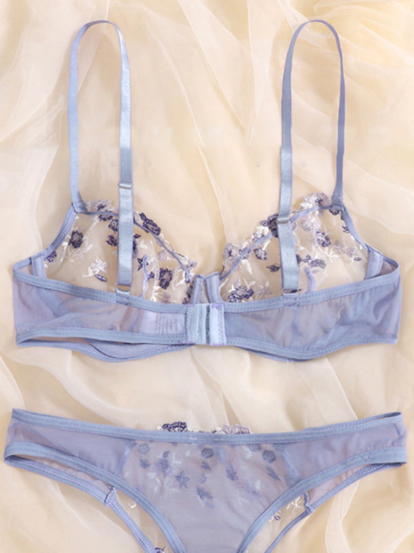 Elegant Sheer Floral Lace Lingerie Set for Women